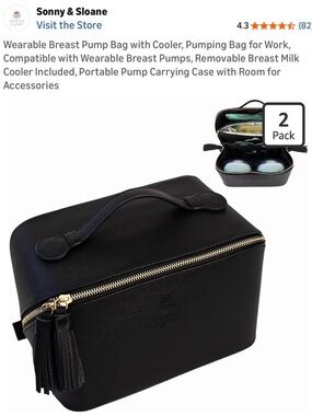 Black Wearable Breast Pump Cooler Bag